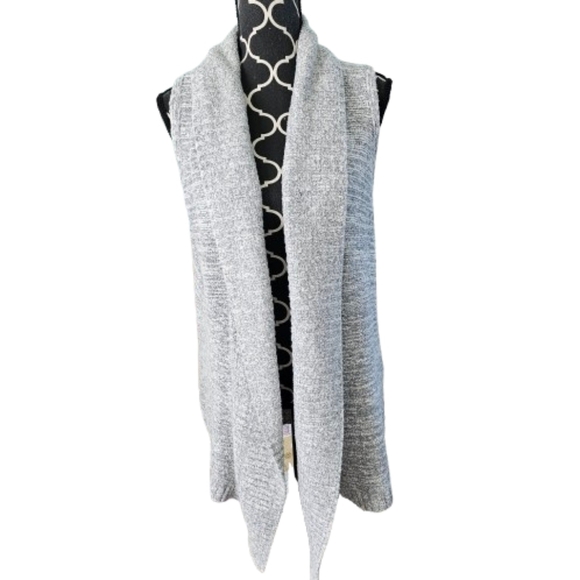 Loft Cozy Chenille Knit Open Front Cardigan Duster Sweater Vest - Picture 2 of 8